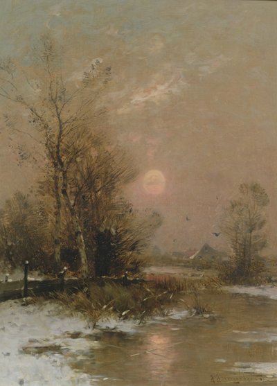 Winter Sunset by Johann II Jungblut